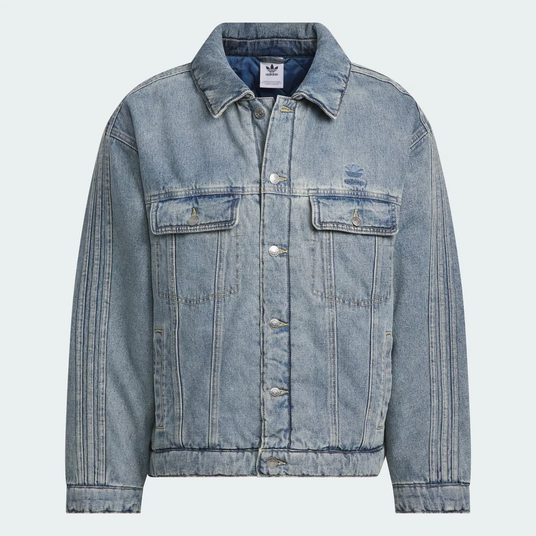 adidas 阿迪达斯三叶草蛇年新年款保暖牛仔运动宽松棉服JY0202