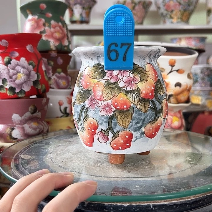 景德镇手绘花盆手绘作品