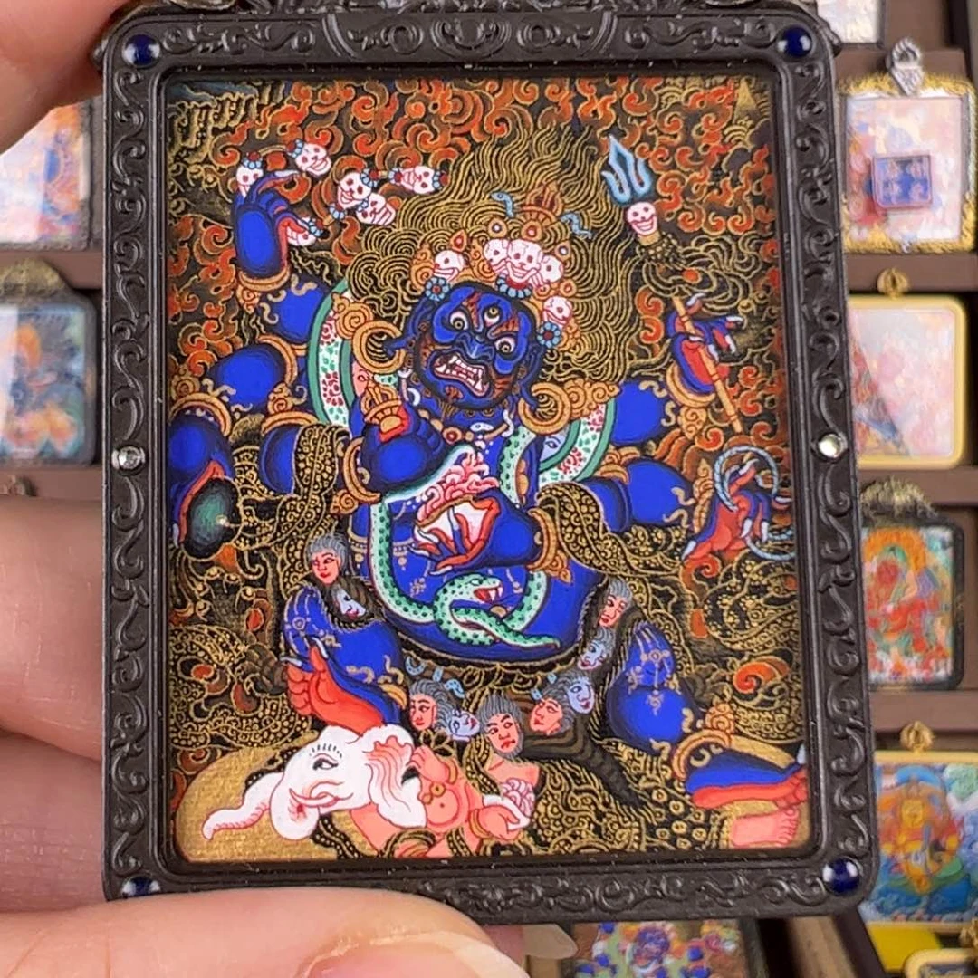陈***吉吊坠大黑天唐卡绘画作品