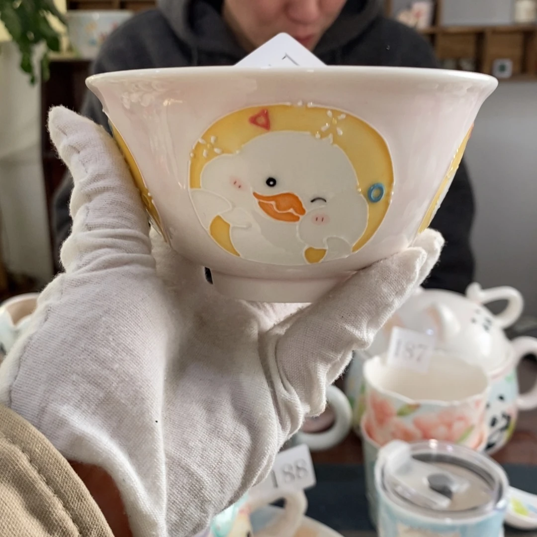 瓷片景德镇釉下彩手绘