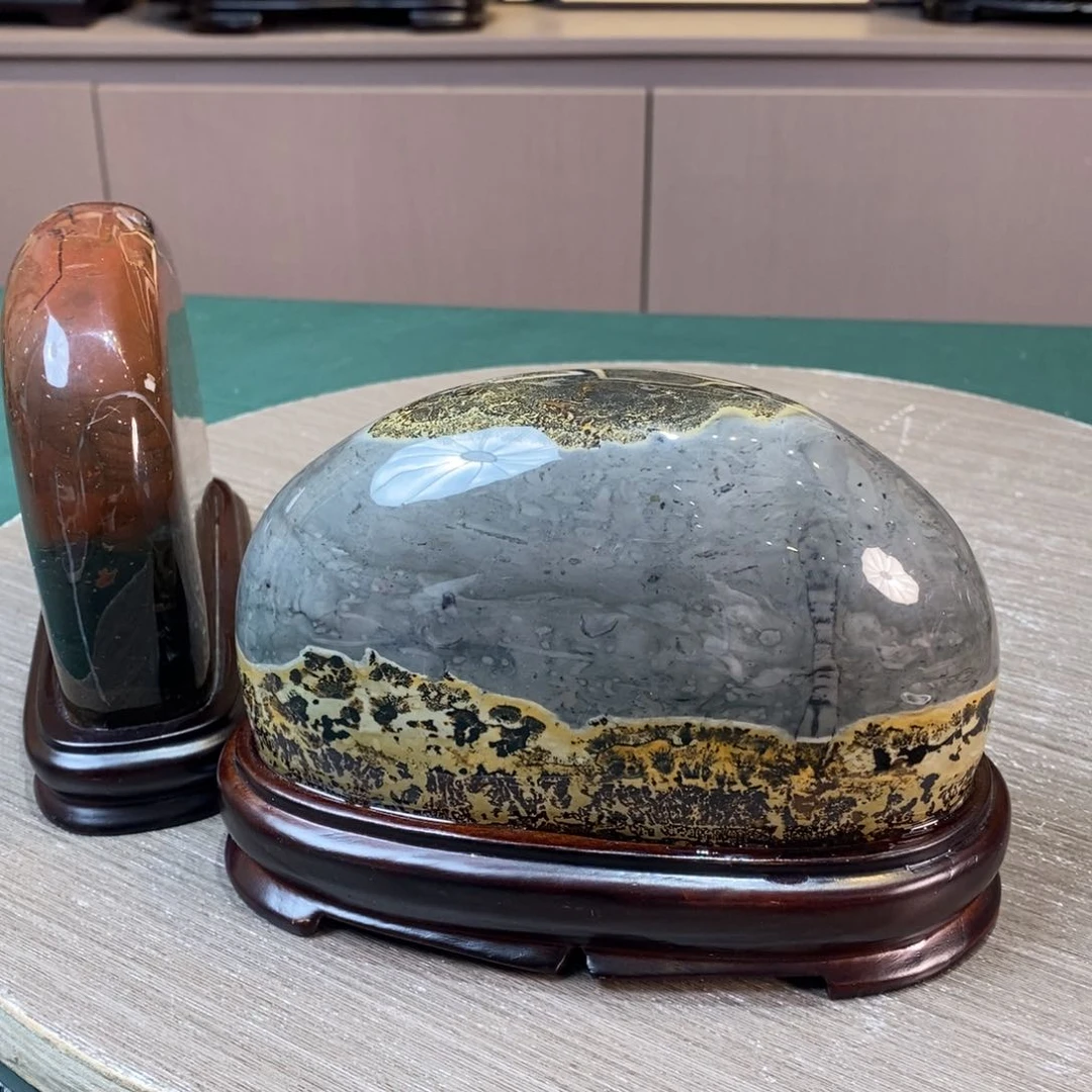 石材广西国画石草花石