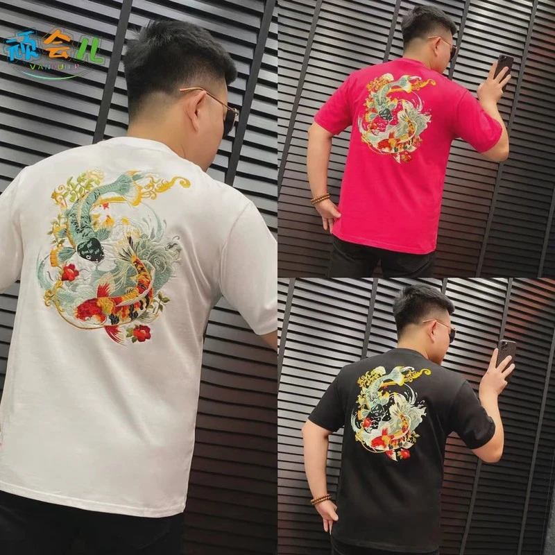 【奥特莱斯】男士印花重磅潮牌新款半袖t恤网红同款短袖上衣青年