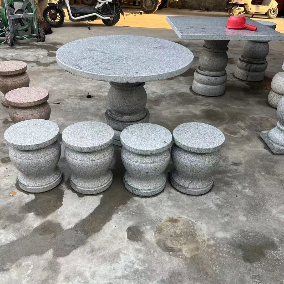 天然花岗岩大理石石桌石凳适用于庭院花园户外家用