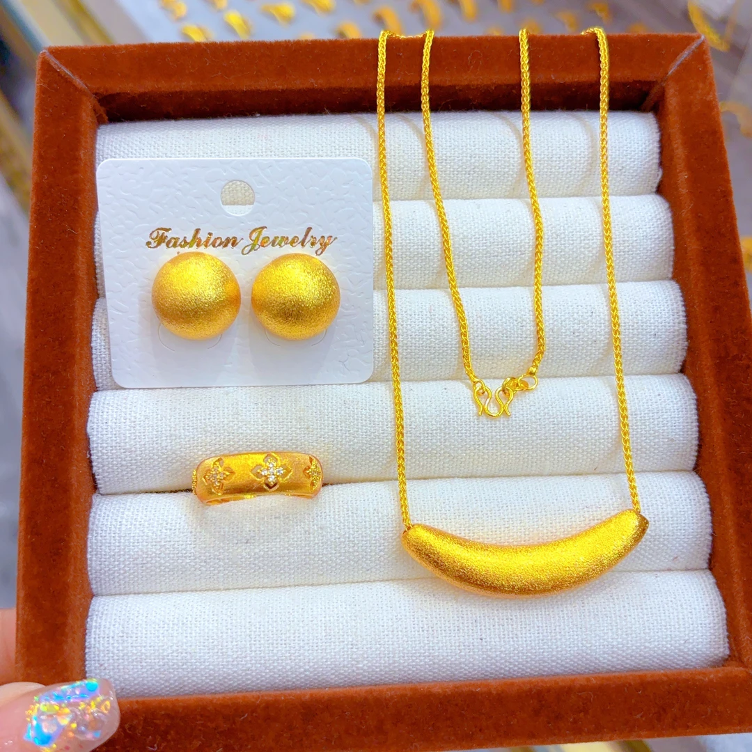 铜合金项链 新中式拉丝金月牙512-2-4气质时尚百搭精致精美古法