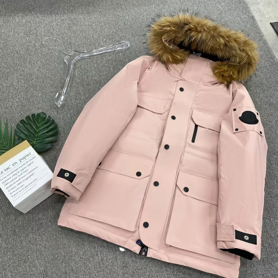 24年新款加厚石墨烯貉子毛领女装派克服