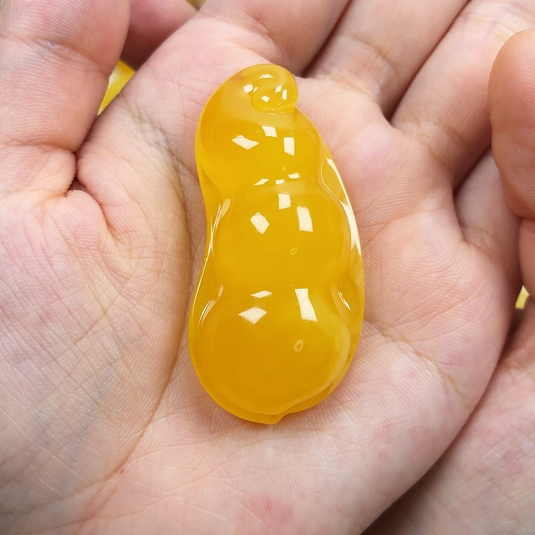 蜜蜡颈饰未镶嵌焦皮芬达色福豆