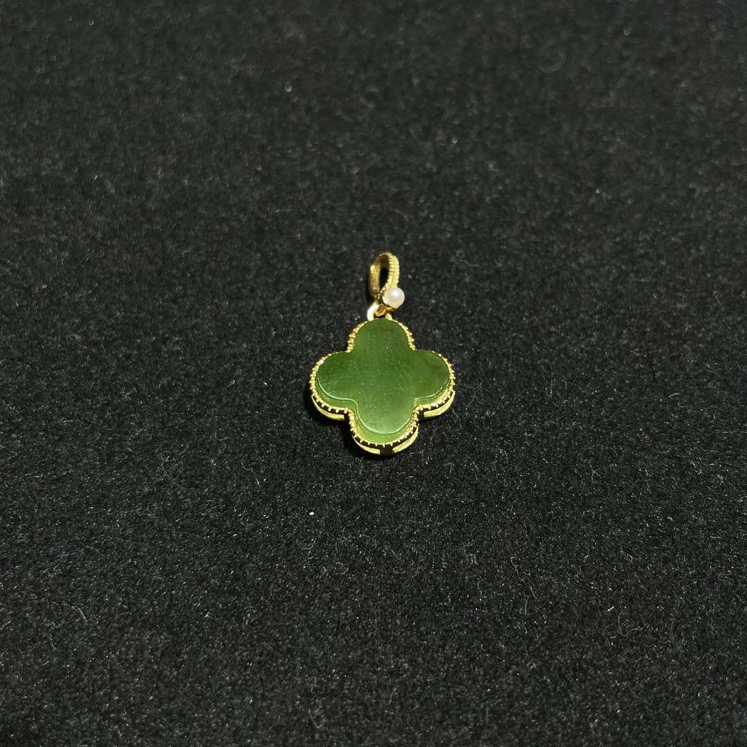 冰底碧玉四叶草s925吊坠  KT24103009