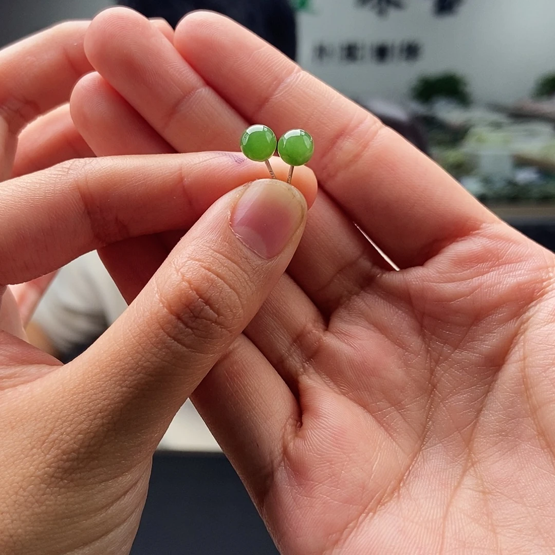 和田玉银S925镶嵌耳饰颜色多样性发拍一发一