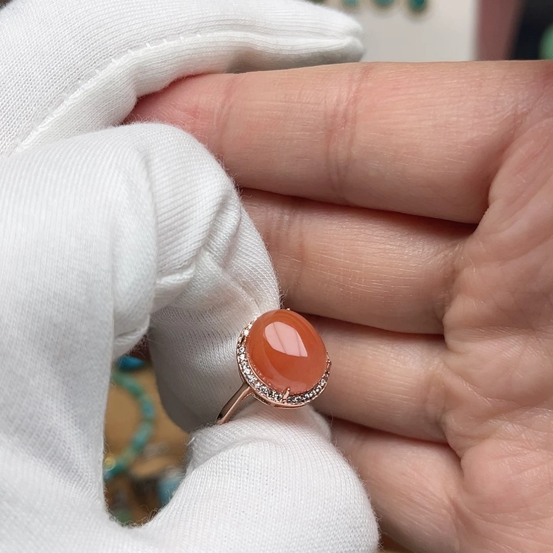 南红玛瑙珠宝奇石银S925镶嵌