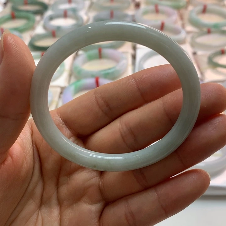 翡翠未镶嵌手镯贵妃圆54.4