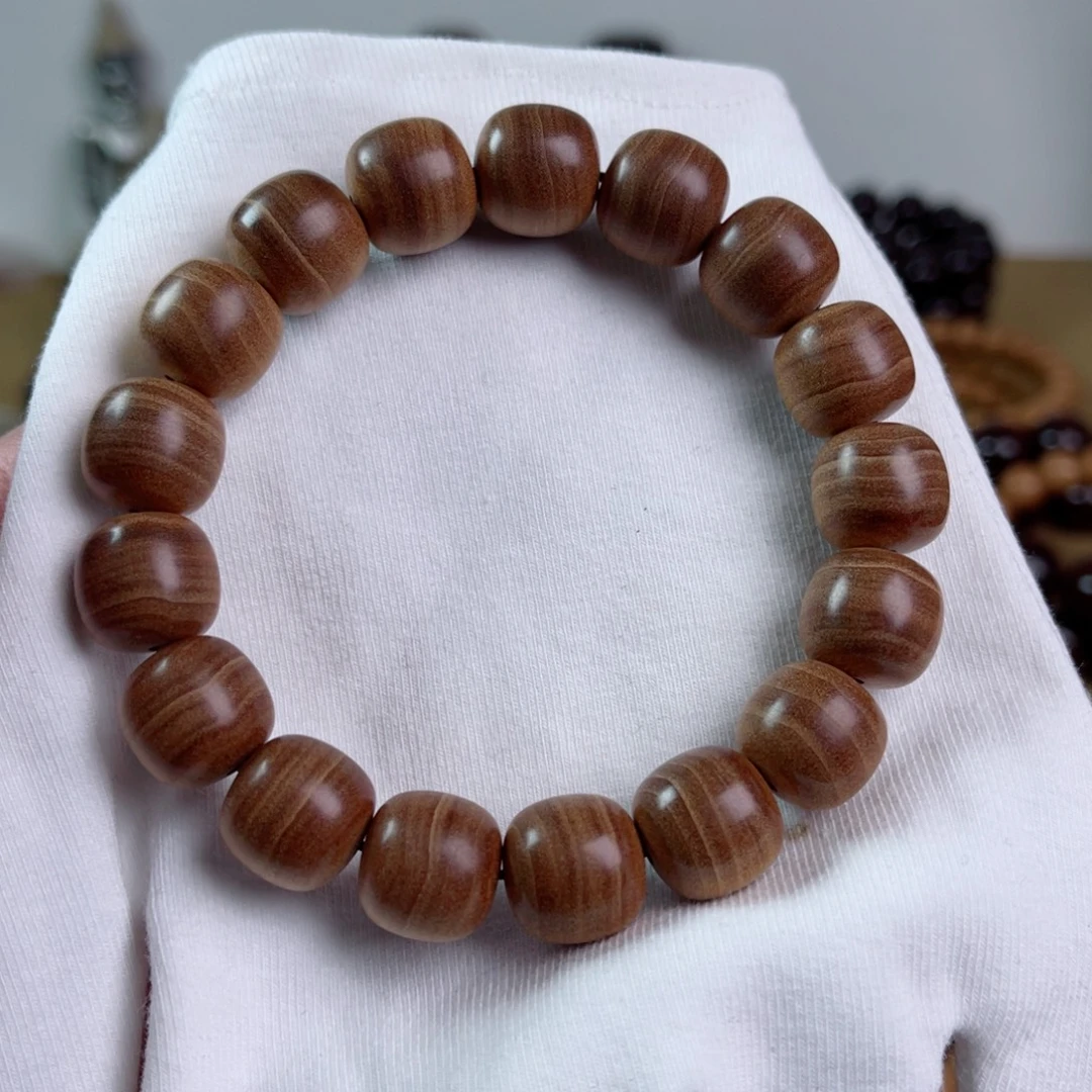 檀香木手串/手链12/13老型横纹黑肉正区老料虎皮纹