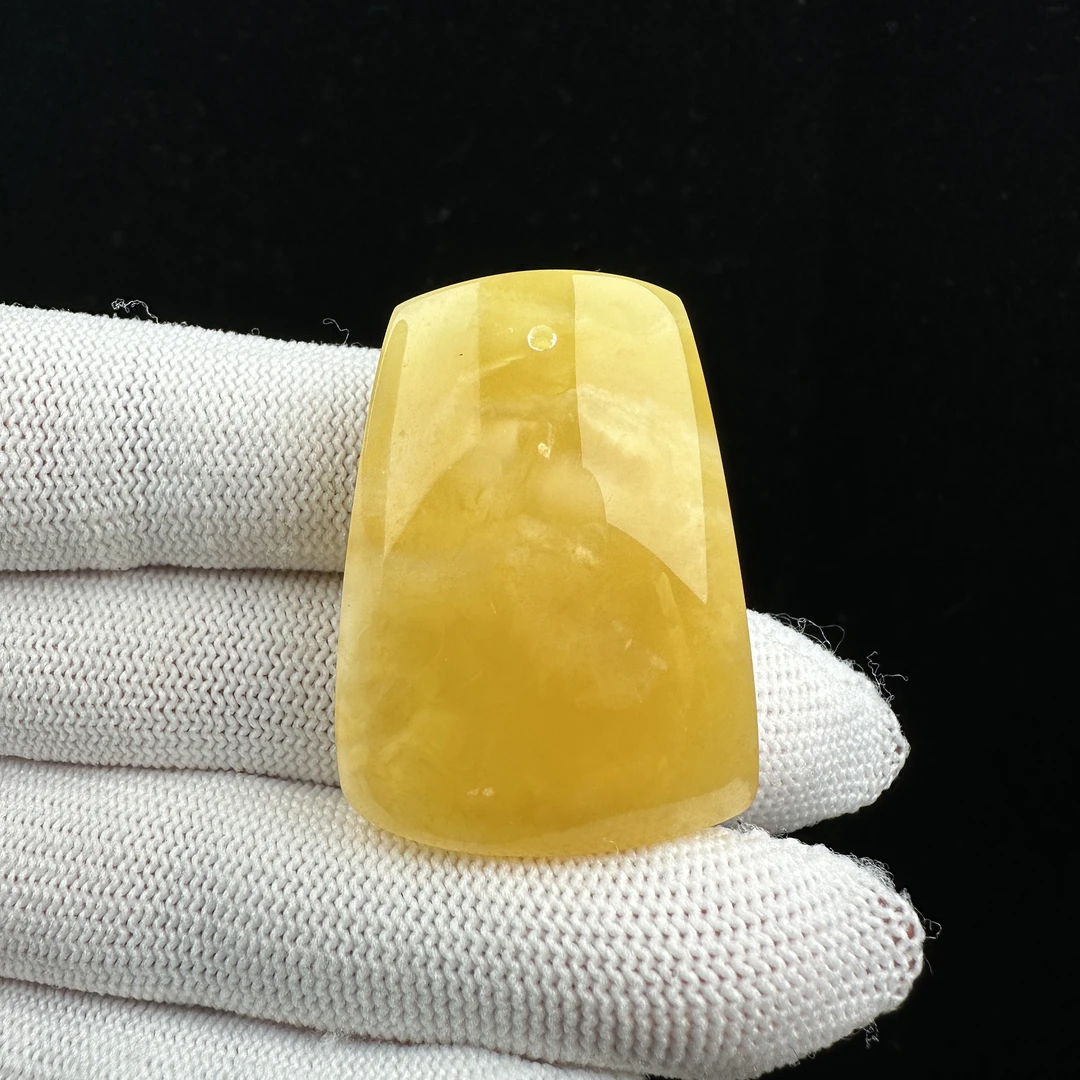 Y1721天然原矿蜜蜡 满蜡飘花无事牌 27*37*12mm抖音基地质检发货