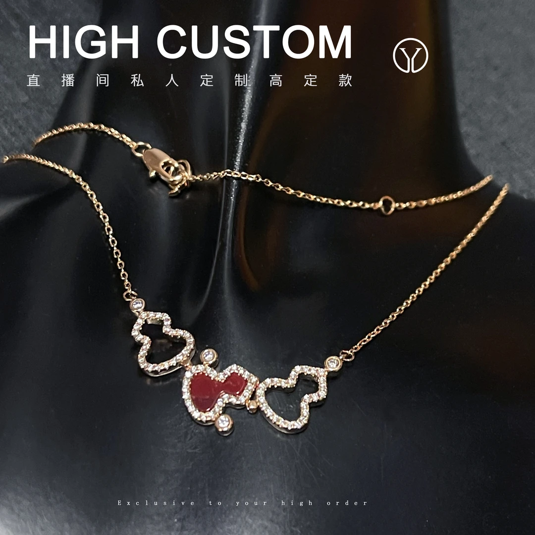 铜合金项链 CZ 233 葫芦金色细项链