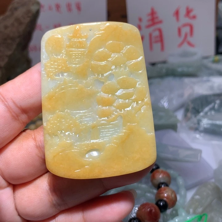 翡翠未镶嵌颈饰保真天然A货翡翠