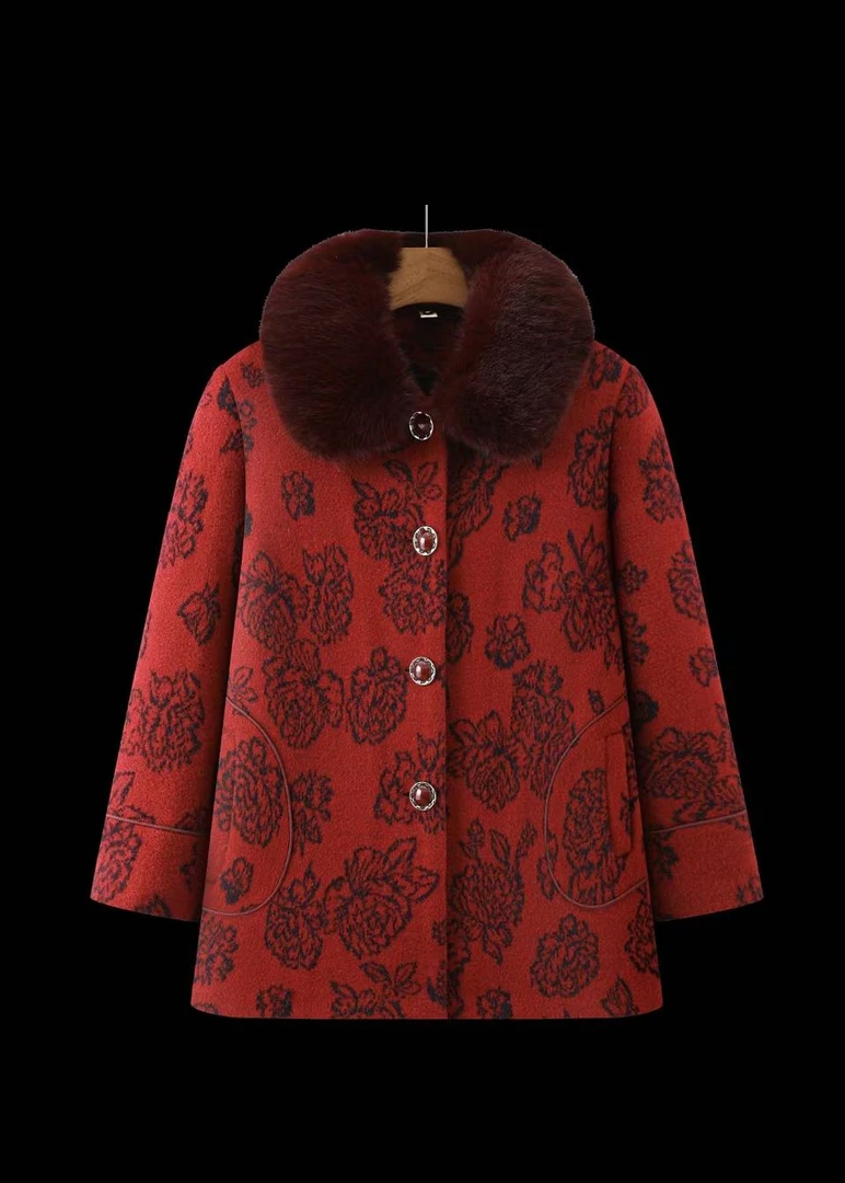 12008-新款奶奶装冬季衣服洋气冬装加绒老年人衣服女加厚【康燕】