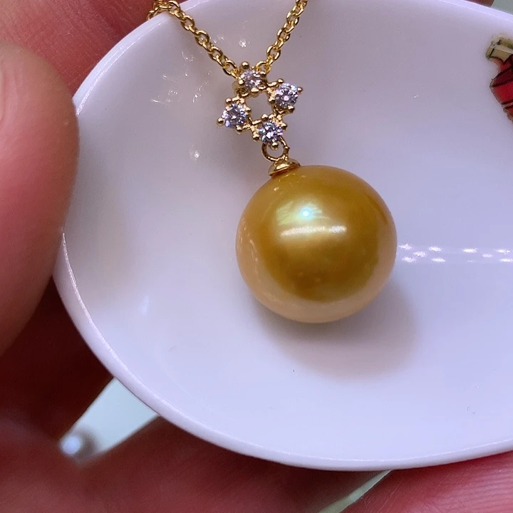 银S925镶嵌耳饰淡水珍珠