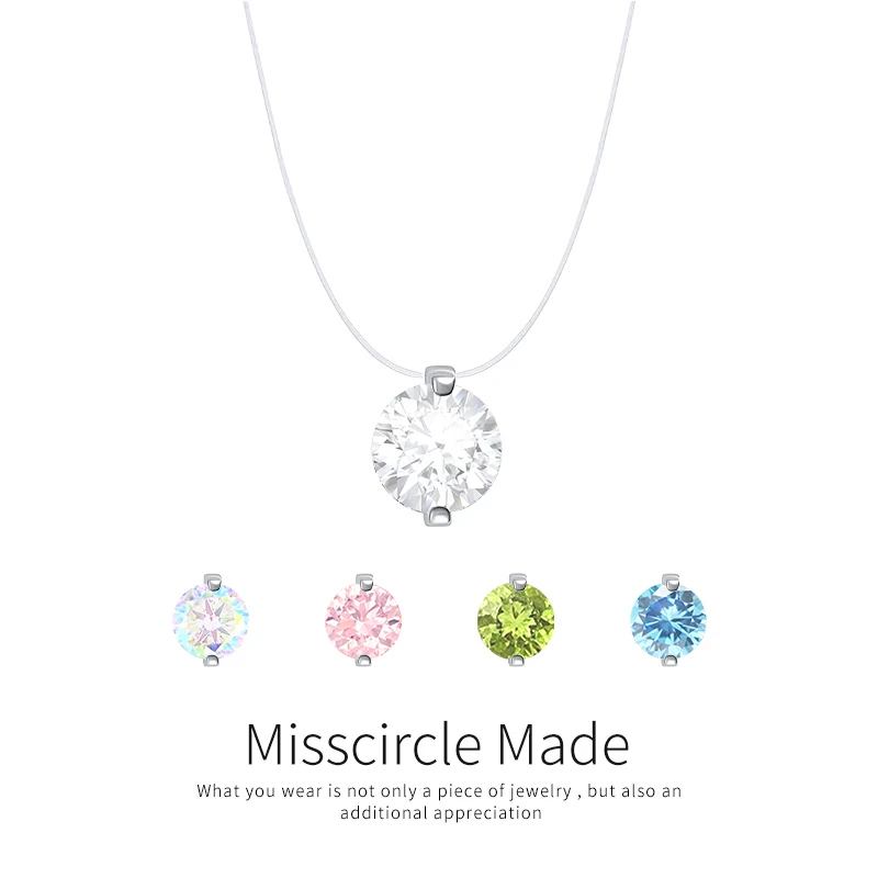 瑟可 非金属仿水晶项链 胡曼黎同款鱼线水滴项链夏天简约施家0526