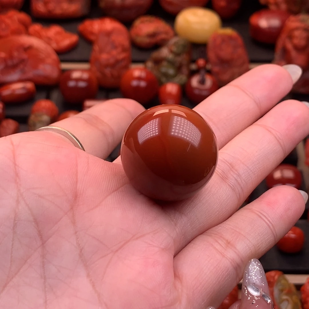南红玛瑙未镶嵌川料圆珠25.3mm