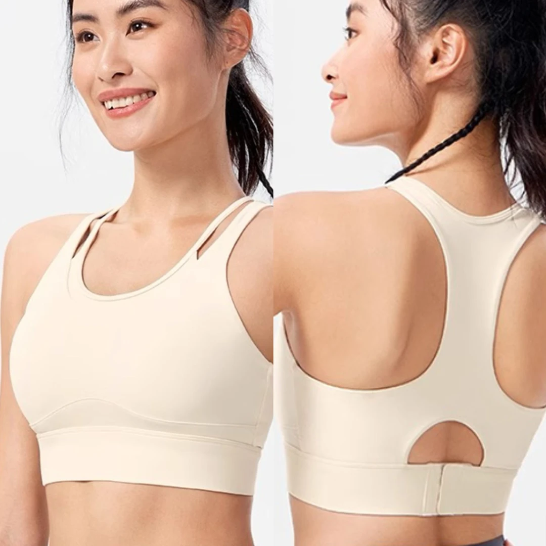 假两件运动内衣女防震聚拢一体胸垫美背透气速干瑜伽背心健身文胸