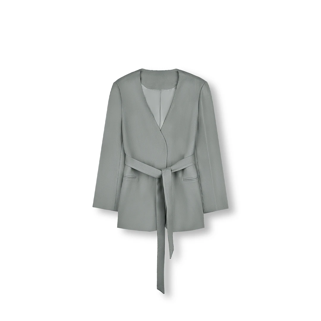 （豆绿色）时尚西装轻奢极简风高级感（83090-014）