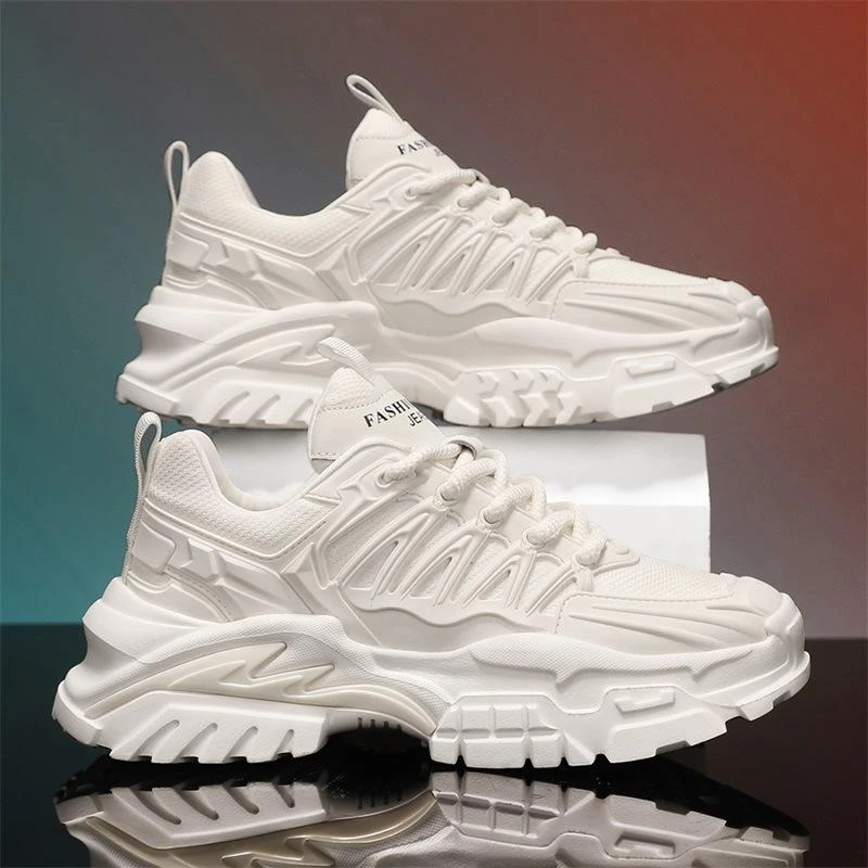 2024夏季跑步潮鞋透气轻便运动鞋男士网红休闲学生厚底增高老爹鞋