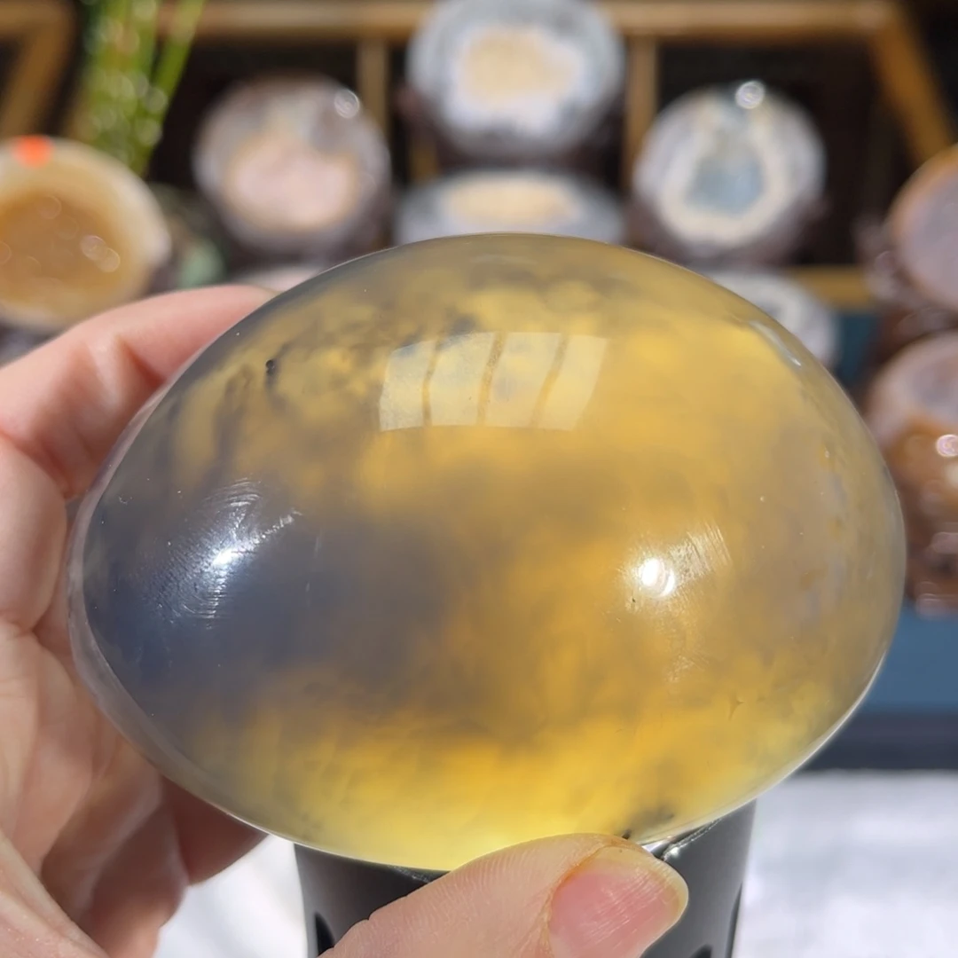 玛瑙/玉髓未镶嵌摆件水胆玛瑙