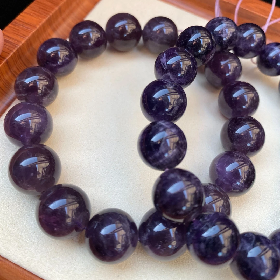 天然水晶乌拉圭紫水晶单圈手串多样性发其一【初见甄选】CJ-002