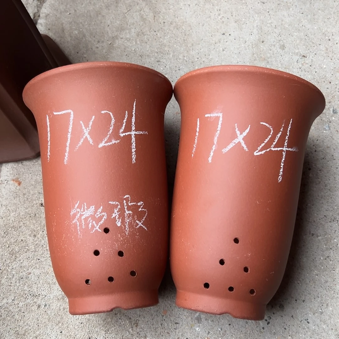 紫砂花盆宜兴紫砂花盆2只