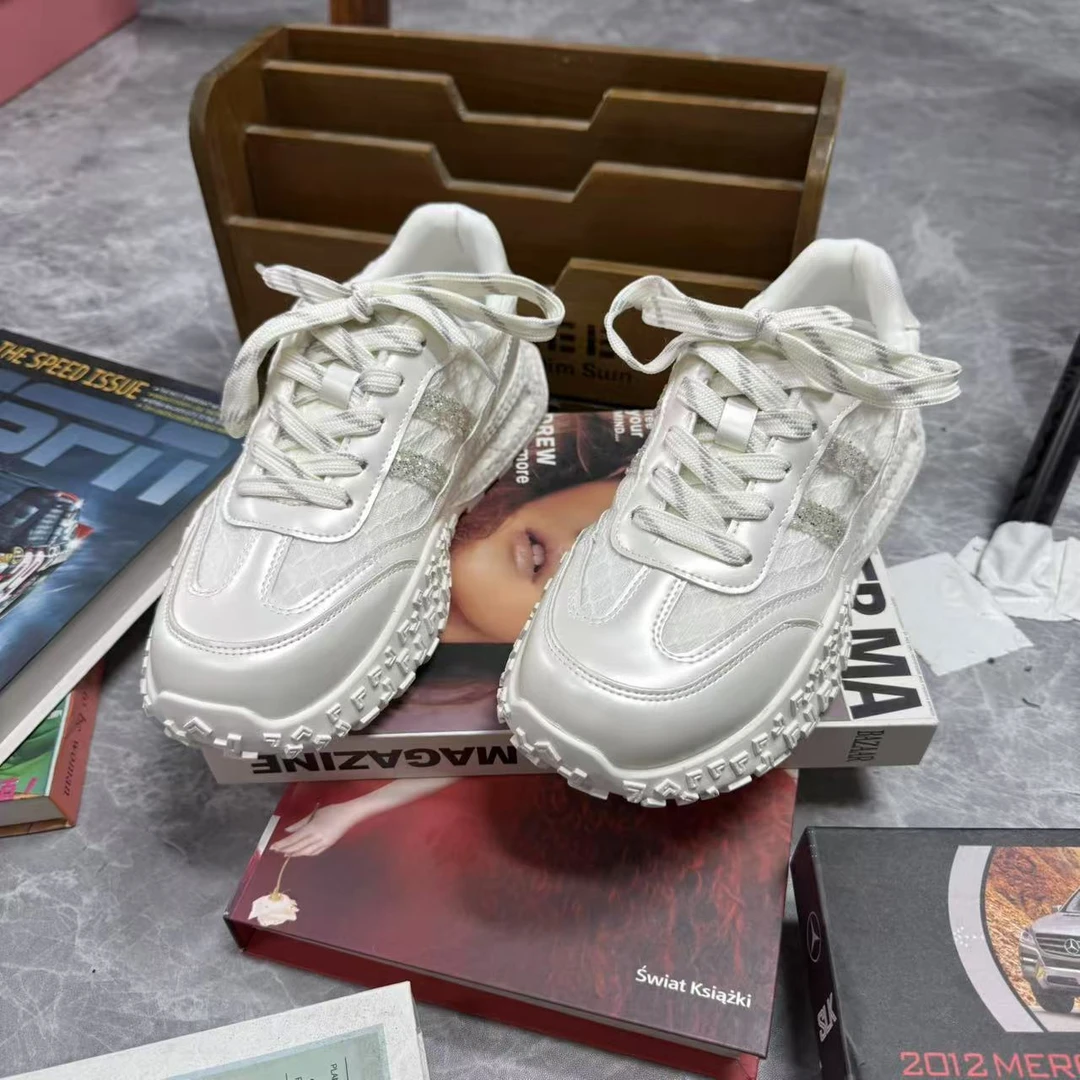 （隐藏·2）2025新款银色德训鞋透气网面休闲鞋配裙子女鞋2Q9A