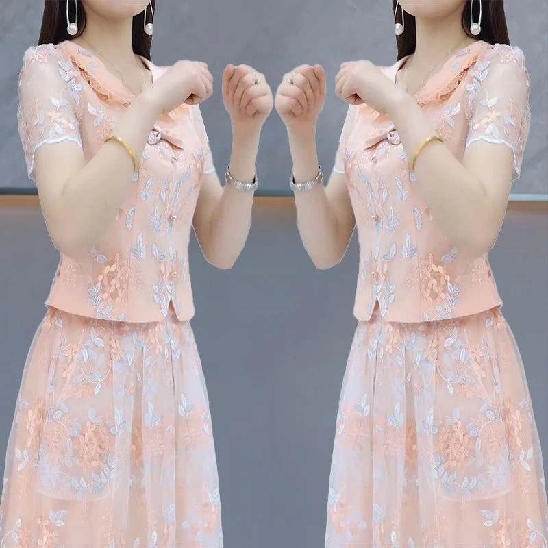 单/套装 夏季新款蕾丝套装女裙2025高端小香风气质显瘦时尚两件套