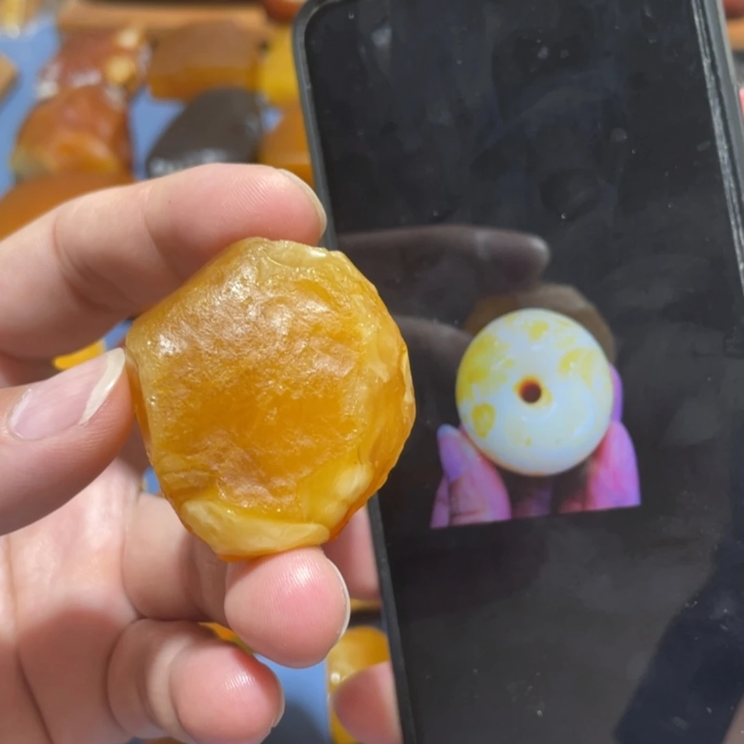 未镶嵌定制蜜蜡面包扣