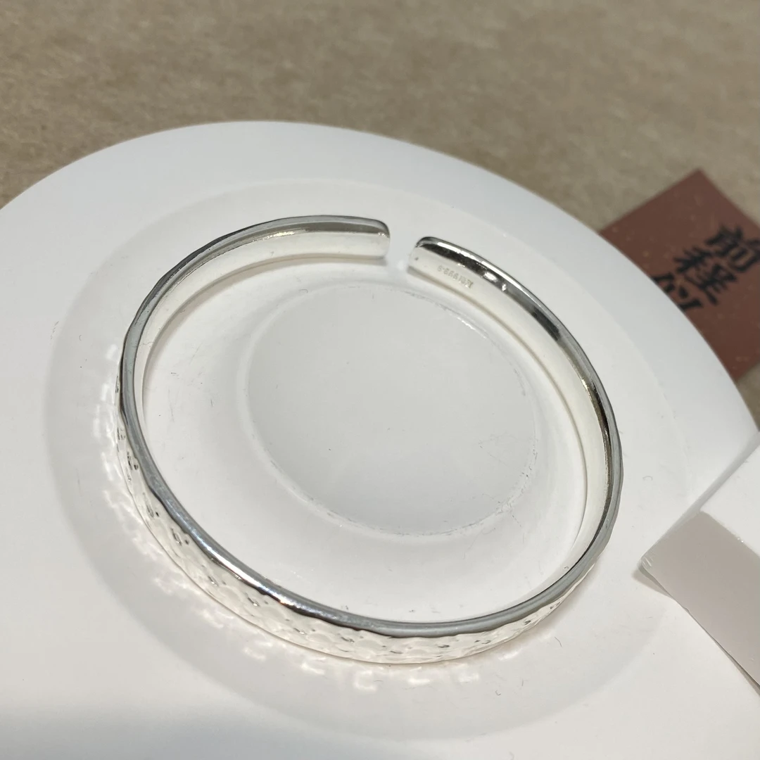 足银手镯 812 细闪碎碎冰时尚高级感开口手镯