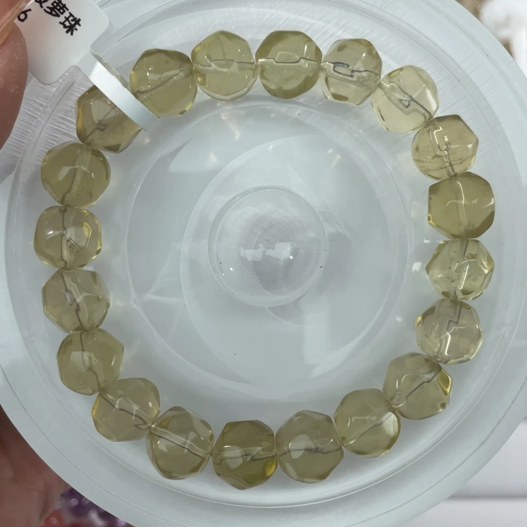 水晶手串未镶嵌007柠檬黄水晶菠萝11m
