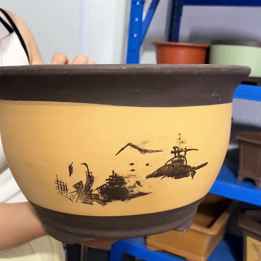 宜兴紫砂花盆红003