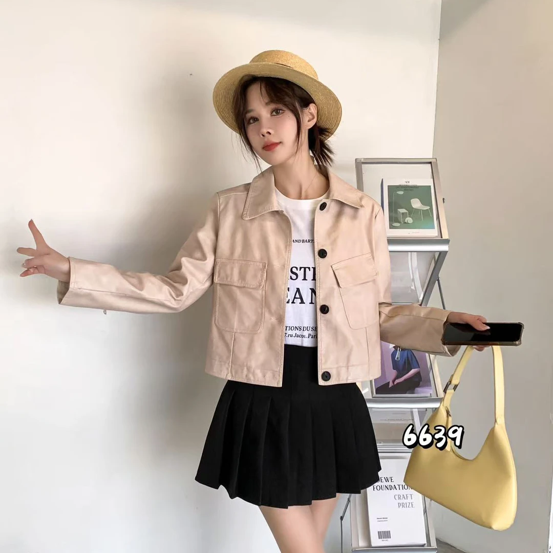 无印心匠纯色+短款 时尚&百搭 洋气皮衣 P78639-2