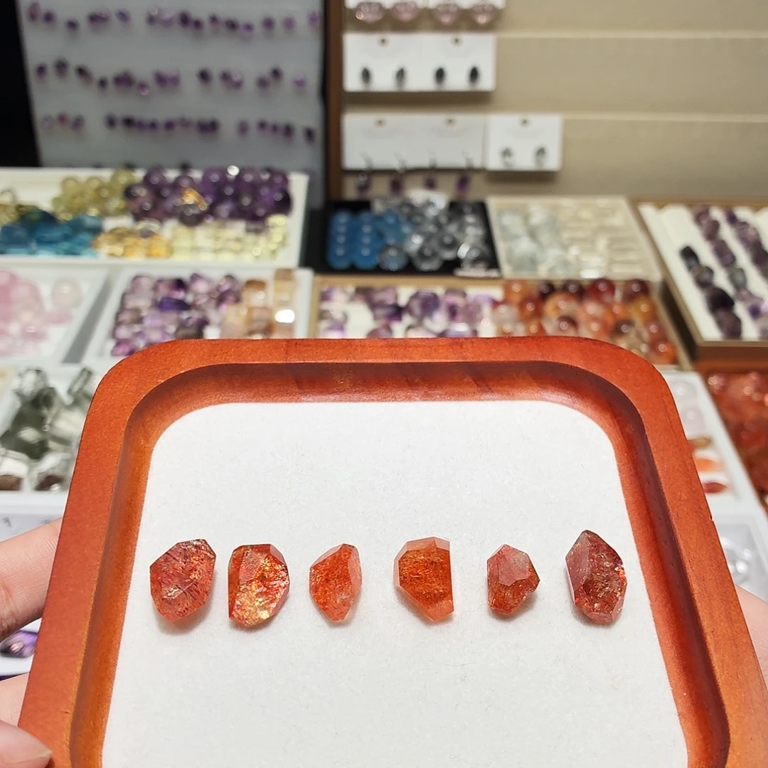 未镶嵌吊坠(不含链)水晶金太阳随形 打孔定制不退换