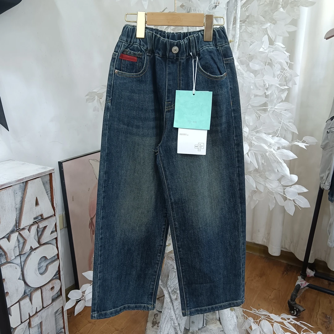 H345深蓝色牛仔裤