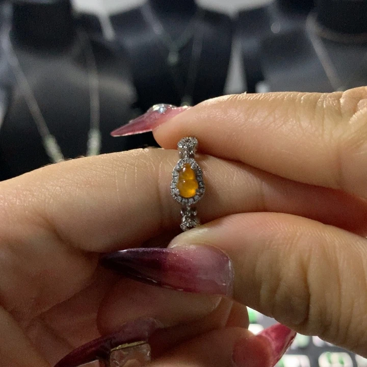 翡翠银S925镶嵌戒指