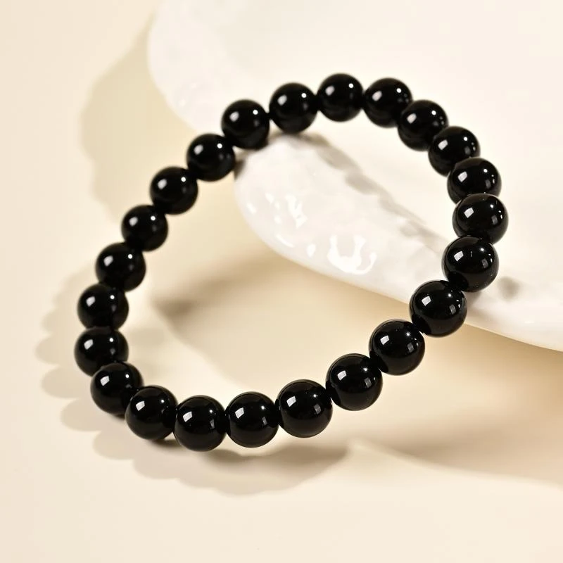 【娃娃专属】 玄黑祈安黑曜石单圈手串