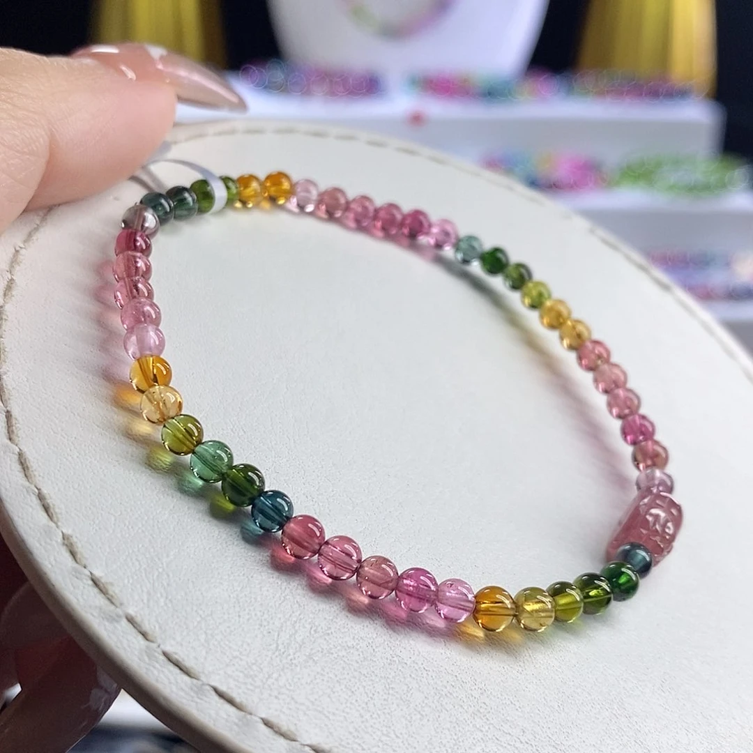 未镶嵌手链碧玺浓艳