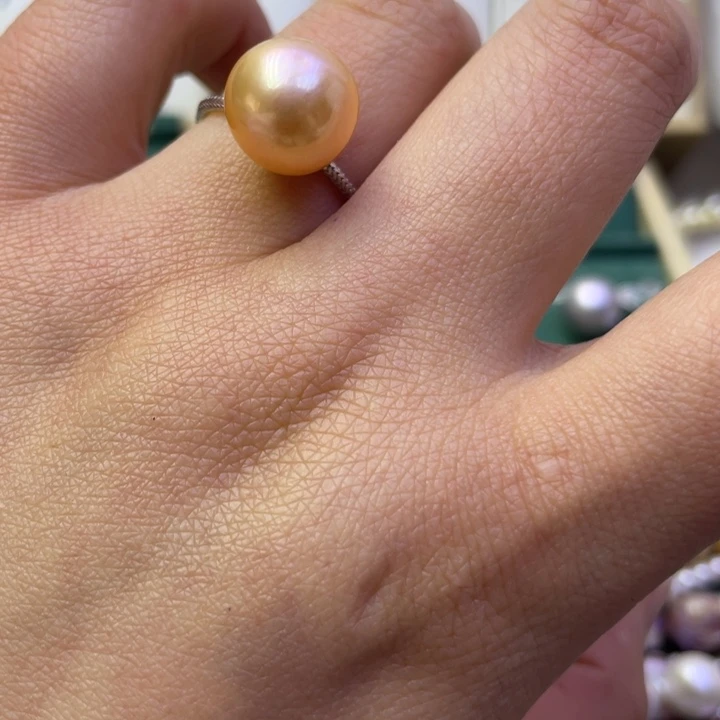 淡水珍珠戒指银S925镶嵌
