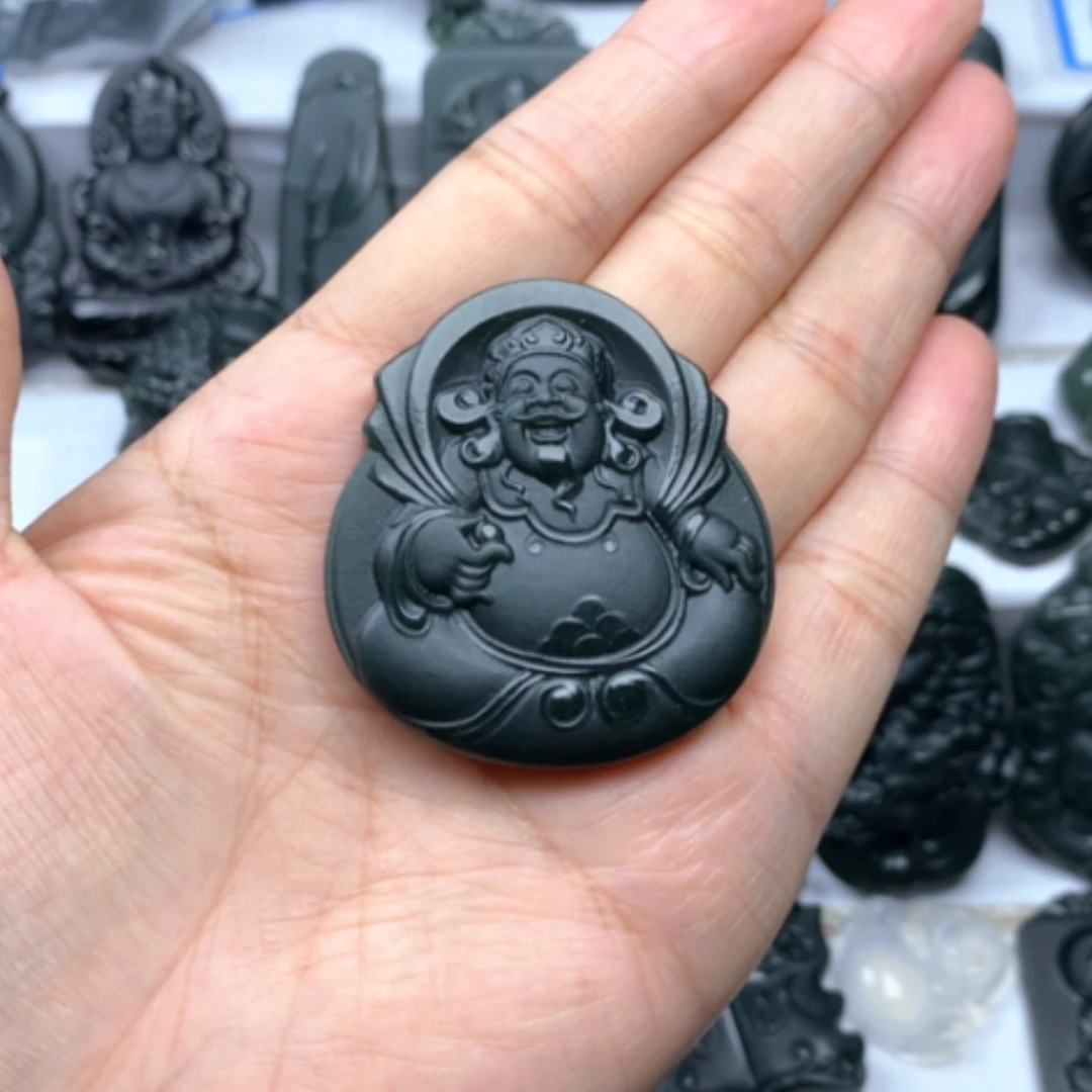 【闪购商品】颈饰未镶嵌和田玉（青玉）放**视双面雕刻