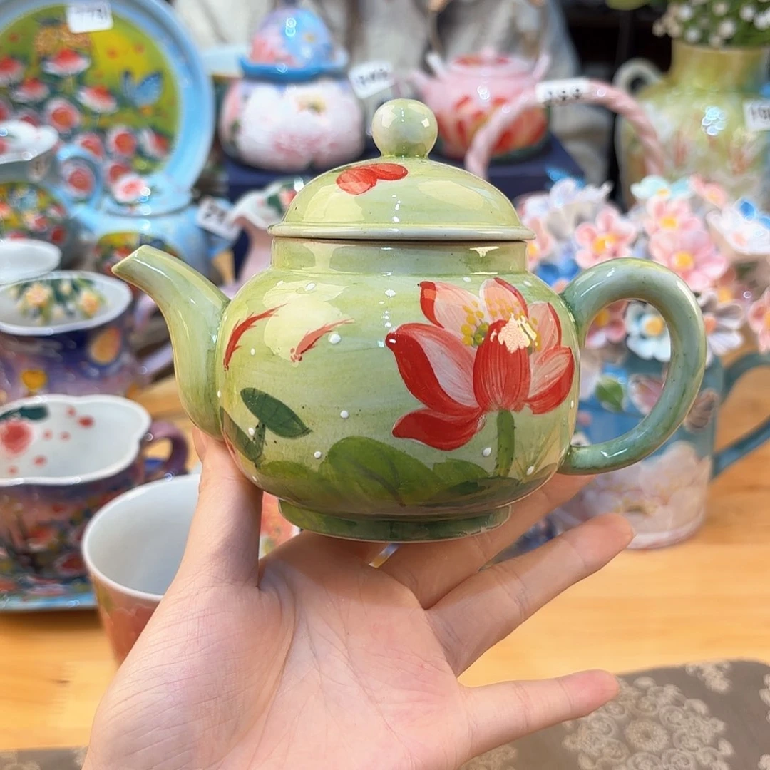 景德镇手绘高温釉下彩陶瓷茶具