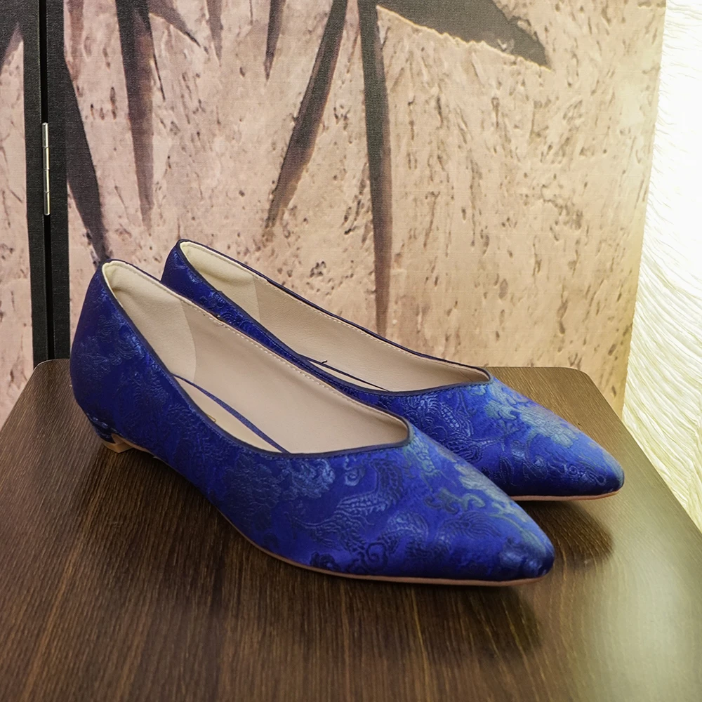 [枫林婉]（碧落青莲）四季通用平底尖头时尚舒适日常穿搭国风女鞋