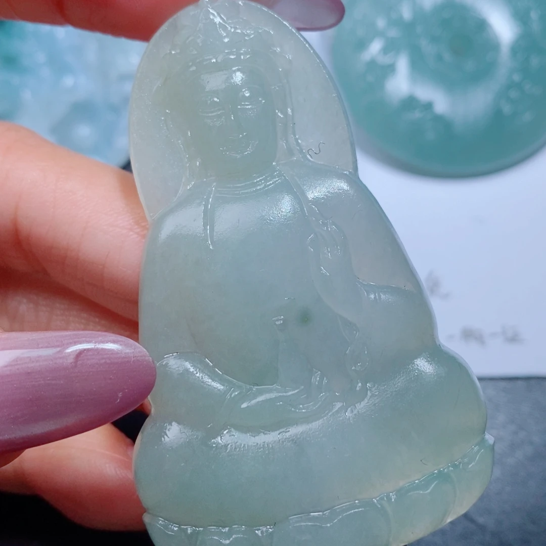 金***座定制翡翠未镶嵌吊坠