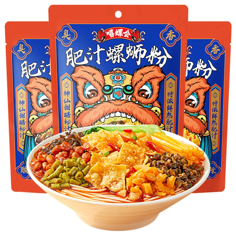 嘻螺会330克肥汁螺蛳粉大袋广西柳州正宗螺丝粉解馋宵夜方便速食