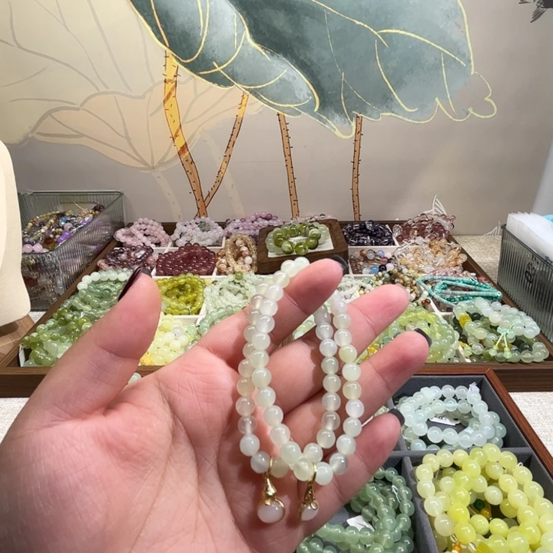 小***ଲ蛇纹石玉合金手串