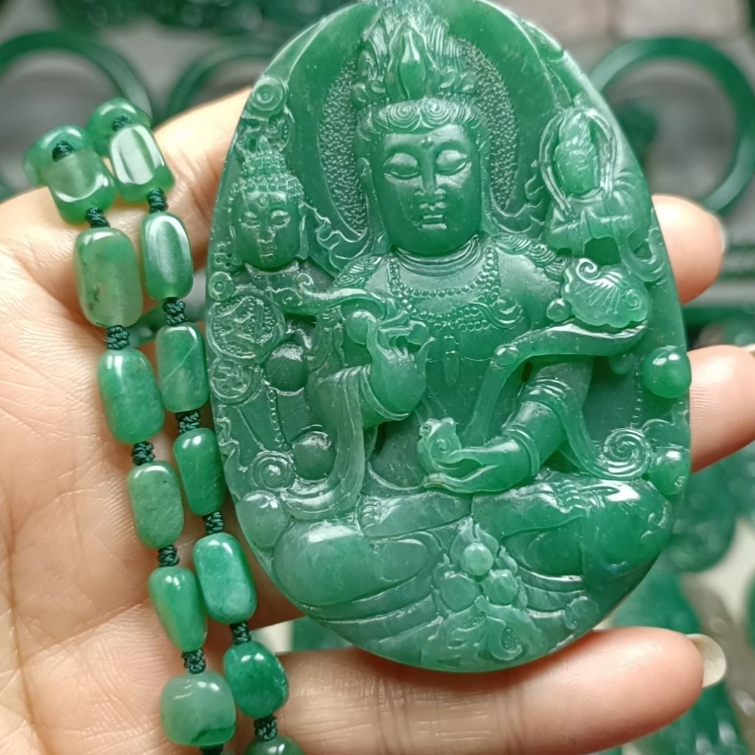 独山玉关音未镶嵌