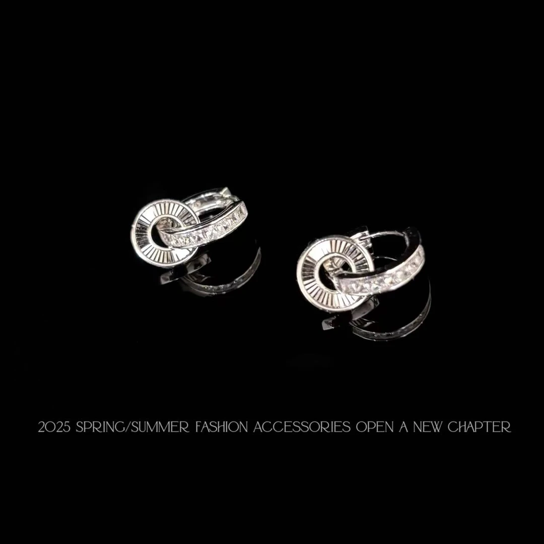 925银耳饰 镀K金 2025款C9061【双环相扣】BOBAOLI 耳环