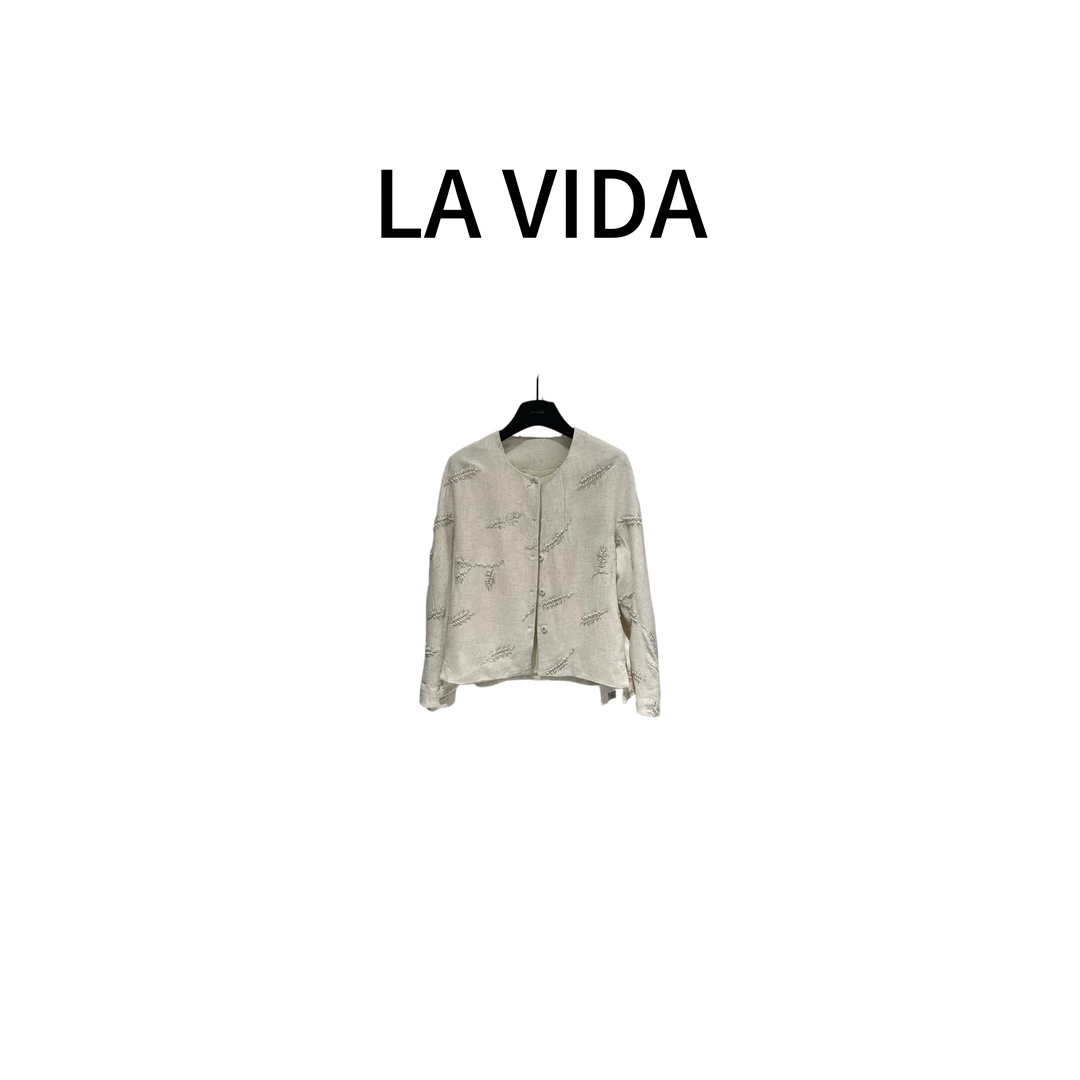 -LA VIDA-钉珠麻料外套